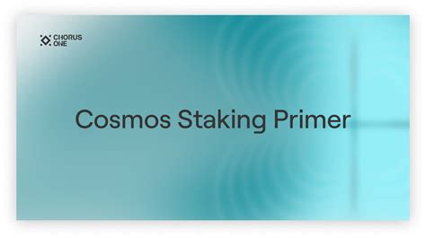 Cosmos Staking Primer. (+Reward Calculator) .